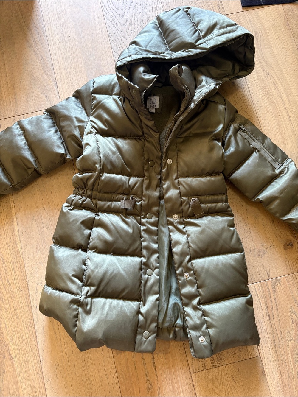 GAP Kids Olive Puffer Jacket with Hood